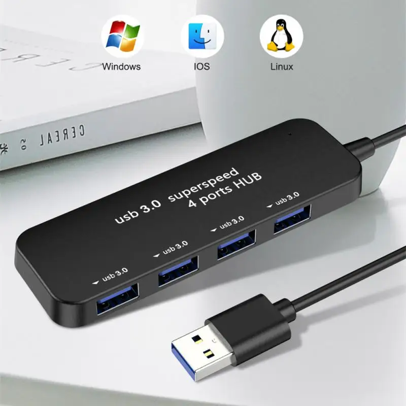Slim USB HUB-4 Port USB 3.0 Splitter Extern mai Multe Extinde de Mare Viteză Adaptor OTG pentru Calculator, Laptop, Desktop PC, Accesorii