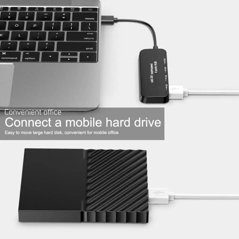 Slim USB HUB-4 Port USB 3.0 Splitter Extern mai Multe Extinde de Mare Viteză Adaptor OTG pentru Calculator, Laptop, Desktop PC, Accesorii